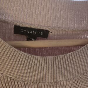 Dynamite Women's Light Pink Ribbed Top